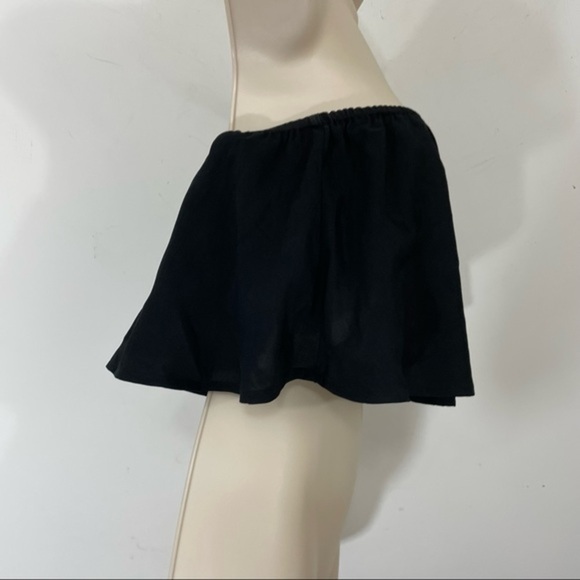 NWT Superdown bandeau ruffle blouse black crop size medium flowy - Picture 5 of 9